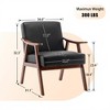 FURNIinspire Accent Chair Mid-Century Modern Chair Living Room Chair With Solid Wood Frame Extra-Thick Backrest, Black, 28.70"*12.80"*24.40" - 2 of 4