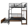 NicBex Twin Over Full Bunk Bed with Guardrail and 2 Drawers,Metal Twin Loft Bed with Lateral Storage Ladder and Wardrobe,Bunk Beds for Bedroom - 4 of 4
