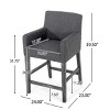 26" Upholstered Counter Stools Set of 2 with Armrests & Solid Wood Frame for Kitchen Island Dining Room-Baofuwish - 4 of 4
