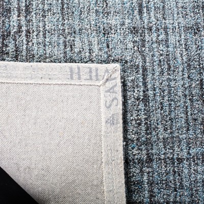 Handmade Black Abstract Wool and Viscose Area Rug