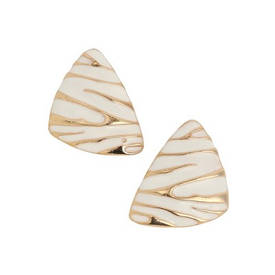 SOHI Women's Opal White The Trinity Stud Earrings