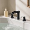 VEVOR Roman Tub Faucet, 3 Hole Waterfall Bathtub Faucet, Zinc Alloy Bath Tubs Faucets Set with 2 Handles, Deck Mount Bath Tub Faucets Set, Black - 2 of 4