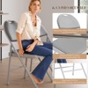 PU Leather Folding Chair Set of 4, Foldable Party Chairs with Non-Slip Feet Pads, Portable Stackable Seat, Metal Frame for Home, Office, Kitchen - 4 of 4