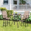 VINGLI 32" Indoor-Outdoor Bar Height Table, Square Tempered Glass Metal Table for Patio, Backyard, Poolside and Garden - 2 of 4