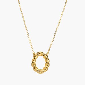 Bearfruit Jewerly Sterling Silver 18k Gold Plated Eliana Circle Necklace - 1 of 4