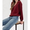 Women's Exposed Seam V-Neck Sweater - Blu Pepper - 3 of 4