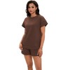 ATHLECHIC Women's Summer Outfits Short Sleeve Tops and Short Pants Sweatsuit Set 2 Pcs - 3 of 4
