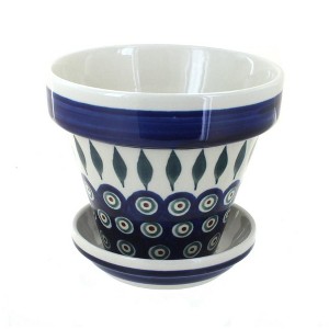Blue Rose Polish Pottery 890-893 Zaklady Small Flower Pot - 1 of 1