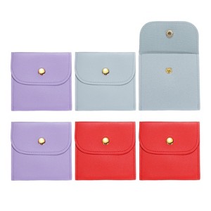Unique Bargains PU Leather Soft Mini Jewelry Storage Pouches 6 Pcs - 1 of 4