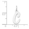Black Bow Jewelry 14k White Gold, Madison Collection, Medium Script Initial Pendant A-W - 3 of 4