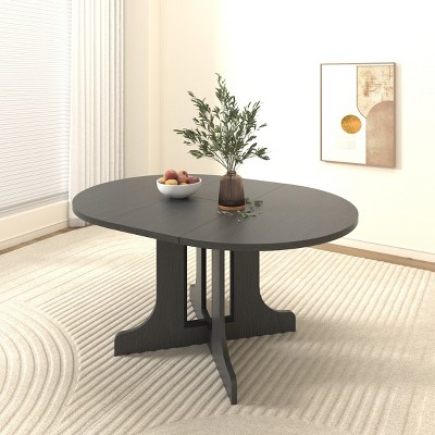 59 in Rectangular Expandable Dining Table, Wood Composite Kitchen Table for Compact Apartments-Baofuwish