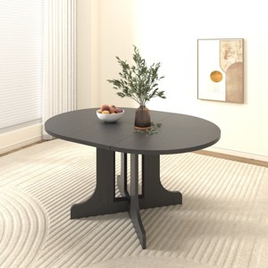 59 in Rectangular Expandable Dining Table, Wood Composite Kitchen Table for Compact Apartments-Baofuwish - 1 of 4