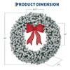 CuisinSmart 60" Holiday Wreath with Bow, Flocked Christmas Artificial Garland, Indoor Outdoor Festive Home Décor - 4 of 4