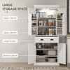 Yukimo 71" Tall Pantry Cabinet, LED-lit Kitchen Storage with Drawer, Adjustable Shelves, White - 4 of 4