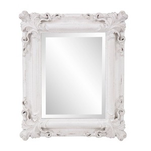 Howard Elliott Edwin White Wood Framed Wall Mirror: Modern Rectangle, No Assembly, Polyurethane, 23x19" - 1 of 4