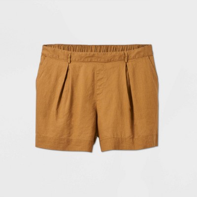 womens plus linen shorts