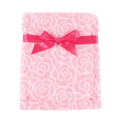 Luvable Friends Baby Girl Coral Fleece Blanket, Pink Rose, One Size