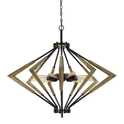 34" x 37" 9 Light Metal Malounta Chandelier Antique Brass - Cal Lighting