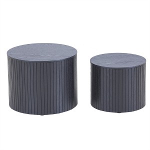 OUTSUPPLY 2-Piece Coffee Table Set, Round Space-Saving Tables for Living Room, Waterproof & Durable Modern Design - 1 of 4