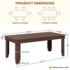 71 Inch Dining Table for 6-8, Rustic Wood Kitchen Table with Edge Trim, Large Rectangular Dinner Table - 2 of 4