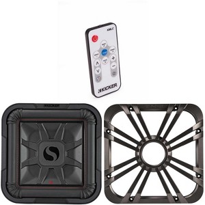Kicker 46L7T124 L7T L7-Thin 12-Inch (30cm) Subwoofer, Dual Voice Coil, 4-Ohm, 600 Watt w/ Charcoal LED Grill & Remote Bundle - 1 of 4