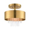 Livex Lighting Orenburg 3 - Light Semi-Flush Mount in  Natural Brass - 2 of 4