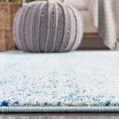 Madison Blue and Turquoise Synthetic Area Rug