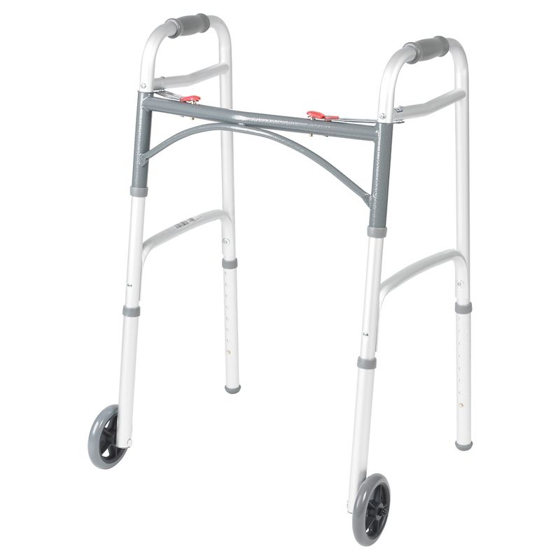 Drive Medical PreserveTech Deluxe Two Button Folding Walker with 5&#34; Wheels, 1 of 5