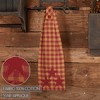 Burgundy Star Button Loop Tea Towel - 3 of 4