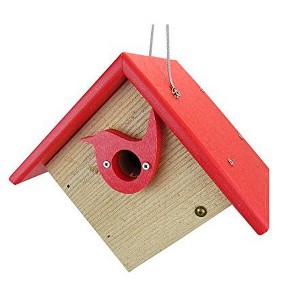 JCS Wildlife Classic Cedar & Recycled Poly Lumber Wren Birdhouse with Predator Guard Portal - 1 of 4