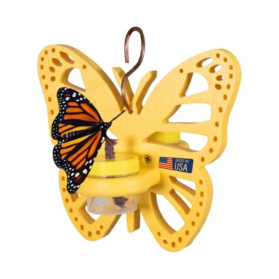 JCS Wildlife Double Nectar DOTS Hanging Butterfly Nectar Feeder - Bright Yellow Color - Made in the USA