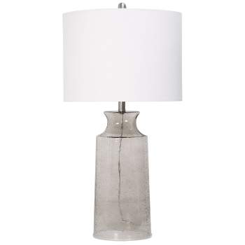 Clove Transparent Glass Table Lamp with Drum Shade Smokey Gray Finish - StyleCraft