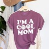 Simply Sage Market I'm A Cool Mom Smiley Face Garment Dyed Tee - 3 of 4