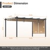Aoodor Outdoor Pergola 12'x16' Aluminum Patio Pergola with Adjustable Sun Shade Cover and Retractable Canopy - 3 of 4
