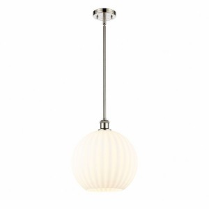 White Venetian - 1 Light Stem Hung Pendant In Modern Style-13.5 Inches Tall and 12 Inches Wide - 1 of 1