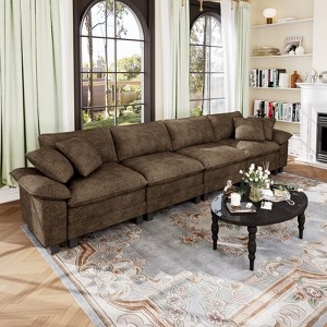 Captiva Designs Cloud Modular Sofa, 157.5" Sectional Couch with Deep Seats, 4-Seater Upholstered Sofa - 1 of 4