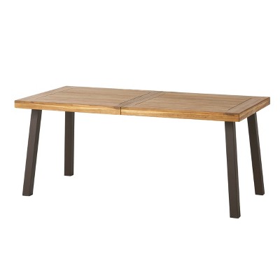 Sparta Acacia Wood Rectangle Dining Table - Dark Brown - Christopher Knight Home