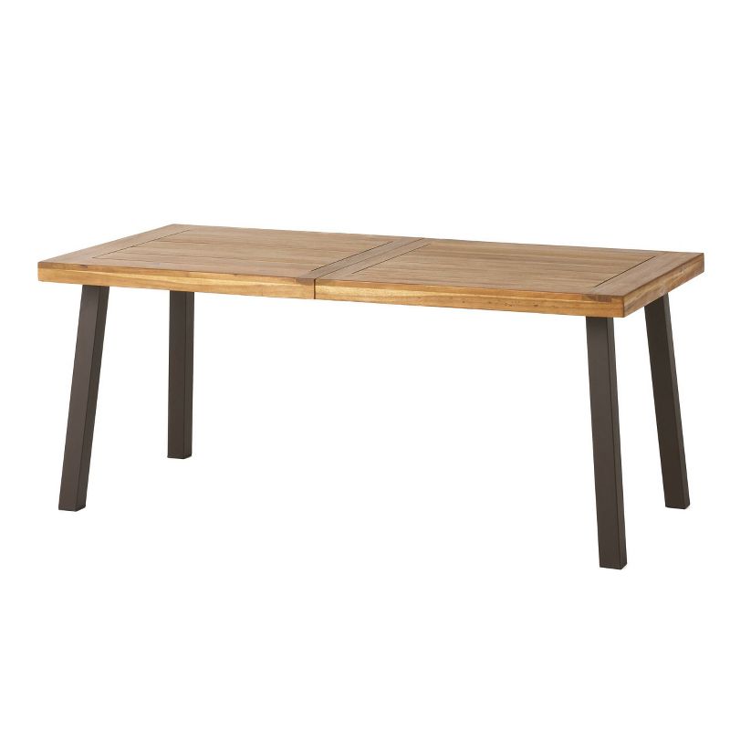 Sparta Acacia Wood Rectangle Dining Table - Dark Brown - Christopher Knight Home, 1 of 10
