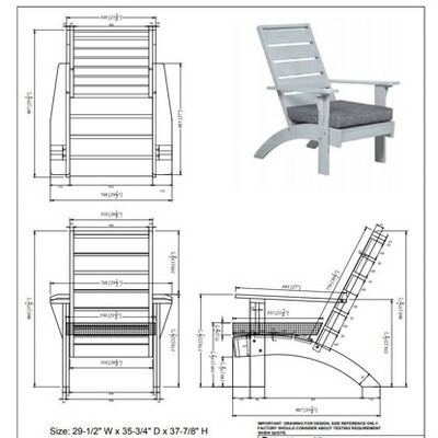 Rockport Gray Acacia Wood Outdoor Chair with Cushion