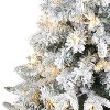4ft. Flocked Mixed Pine Artificial Christmas Tree with 100 Clear LED Lights – Petite Snowy Holiday X-Mas Accent - 3 of 4