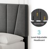 Bed Frame with Adjustable Headboard, Linen Upholstered Platform Bedframe with Strong Wooden Slats - 4 of 4