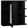 vidaXL Bathroom Mirror Cabinet with Storage Compartments, Contemporary-Style, Durable MDF and Glass Construction - 3 of 4