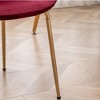 Kumasinova Contemporary 3-Piece Dining Set, White Round Dining Table with 2 Velvet Chairs (Gold-Plated Legs) for Living Room - 4 of 4