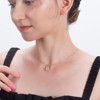 Square Halo Pendant Necklace for Women Rose Gold Sterling Silver Cz Ginger Lyne Collection (Yellow Gold) - 4 of 4