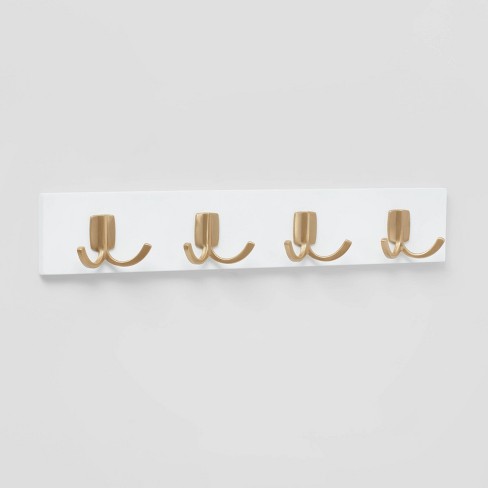 Modern Octopus 4 Rail Gold Hooks White - Brightroom™ : Target