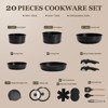 Aoibox Non Stick Cookware Set with Detachable Handles,Induction Compatible Pots and Pan,Oven Safe,Easy Clean,Includes Silicone Utensils and Trivet Mat - 2 of 4