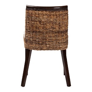 bali & pari Abbas Seagrass and Wood Dining Chair Natural Brown/White/Dark Brown - 1 of 4
