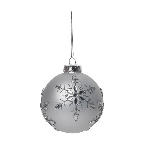 Northlight 24ct Glitter Snowflake Christmas Ornament Set 4 - White : Target