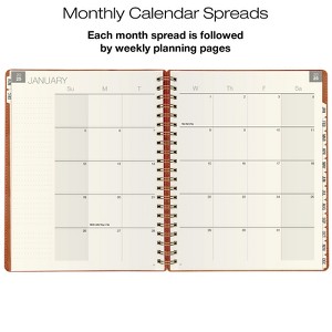 Global Printed Products 2025 Essential Planner 8.5" x 11" Brown Leather Cover - 1 of 4