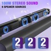 Itopfox 100W Sound Bar for Smart TV with Bluetooth 5.3, 2-in-1 Detachable Home Speaker, Surround Sound, ARC/Optical/AUX/USB Connections, for TV/PC - 3 of 4